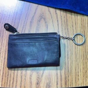 Coach Black Leather Keychain card wallet